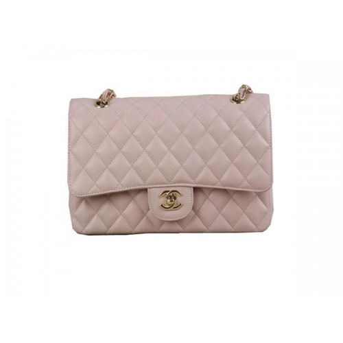 Чанта Chanel 2.55 Series Classic Flap 1112 Pink Cannage Pattern Original Leather Gold
