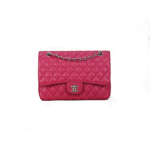 Чанта Chanel 2.55 Series Classic Flap 1112 Rose Cannage Pattern Original Leather Silver