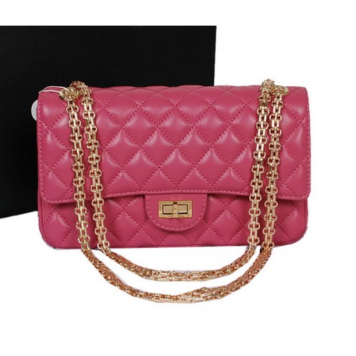 Чанта Chanel 2.55 Series Flap A226 от розова овча кожа, златиста