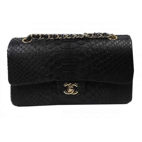Чанти Chanel 2.55 Series Flap, оригинални, от змийска кожа, A1112, черни