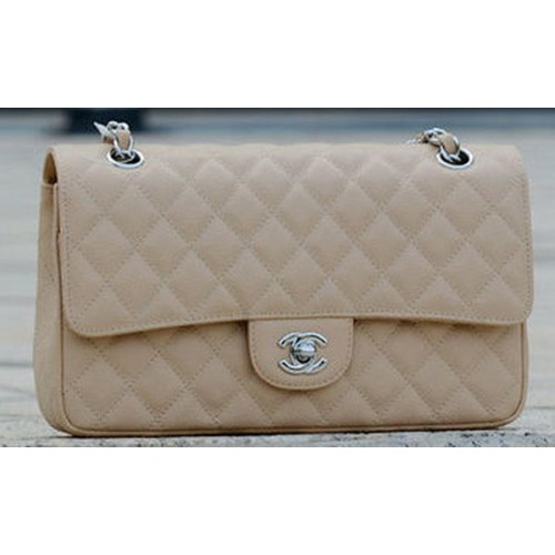 Чанта Chanel 2.55 Series Flap с кайсиев мотив Cannage A1112 Сребриста