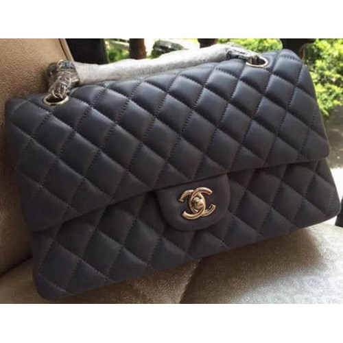 Чанта Chanel 2.55 Series Flap, сива, оригинална кожа A01112, сребриста