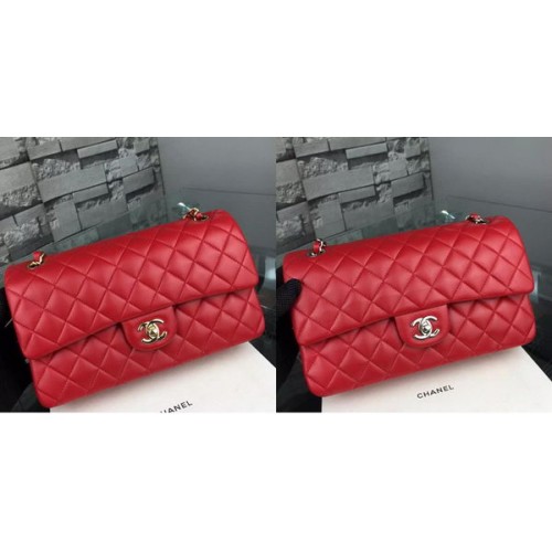 Чанта Chanel серия 2.55 Flap от агнешка кожа A5024 червена
