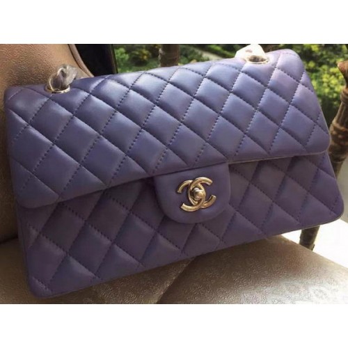 Чанта Chanel 2.55 Series Flap, лавандулово-кафява, оригинална кожа A01112, сребриста