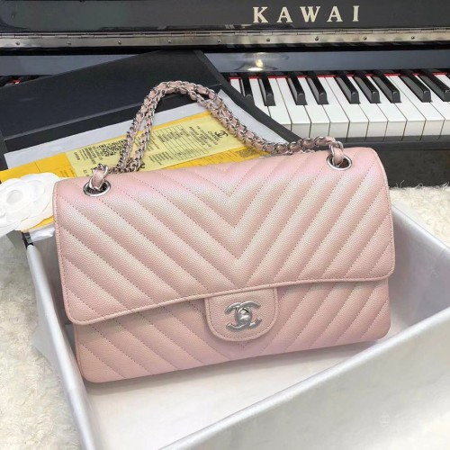 Чанта Chanel 2.55 Series Flap от кожа A1112CF розова