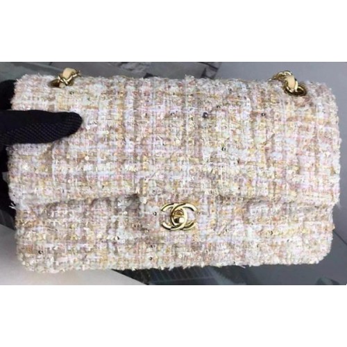 Чанта Chanel 2.55 Series Flap, оригинална материя A1025, кайсия