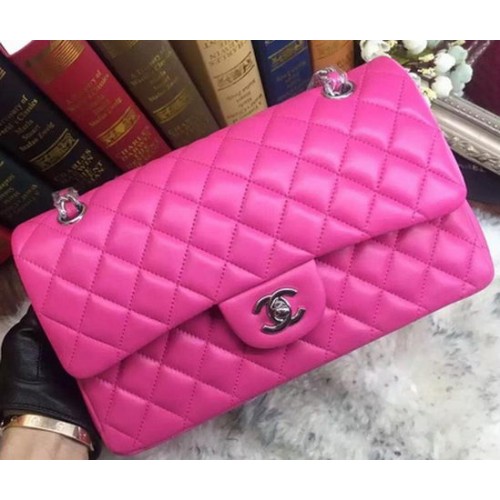 Чанта Chanel 2.55 Series Flap, оригинална, от овча кожа, A09765, розова
