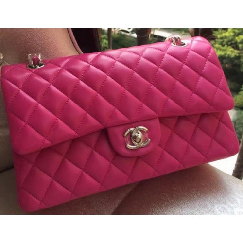 Чанта Chanel 2.55 Series Flap, ROse, оригинална кожа, A01112, сребриста