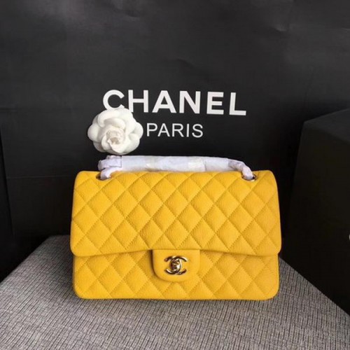 Чанти Chanel 2.55 Series Flap, оригинални, от еленова кожа, A1112, жълти