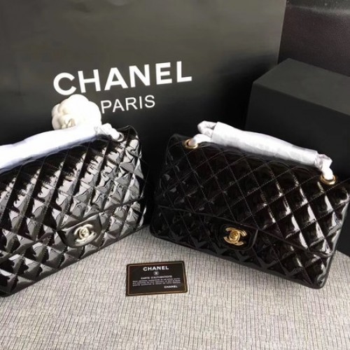 Чанти Chanel серия 2.55 с капак, оригинална кожа A1112, черни