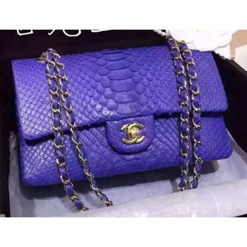 Чанти Chanel серия 2.55 с капак, Royal Original Python Leather A1112SA Gold