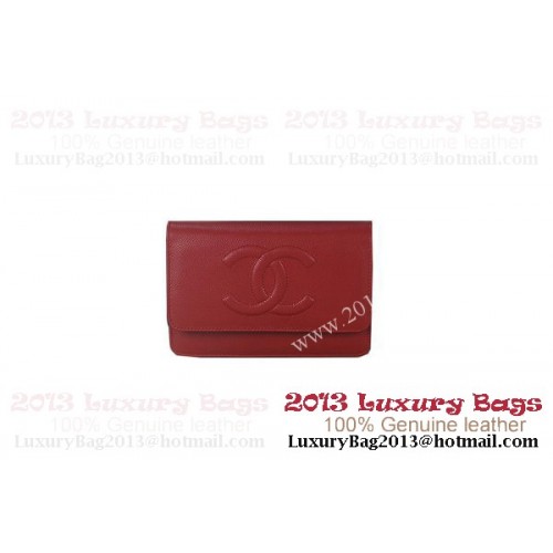 Chanel A48654 Червена оригинална кожена мини чанта с капак Cannage Patterns