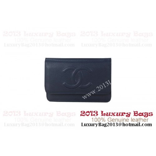 Chanel A48654 Кралско синя оригинална кожена мини чанта с капак Cannage Patterns