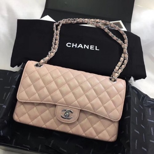 Chanel телешка кожа сребрист метал A01112 телешки цвят