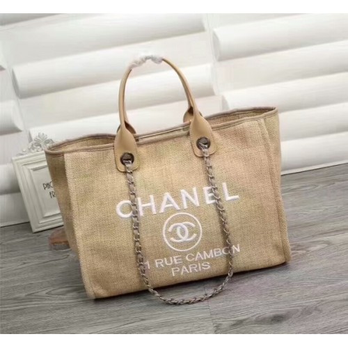 Пазарска чанта Chanel Canvas Leather Tote 68047B