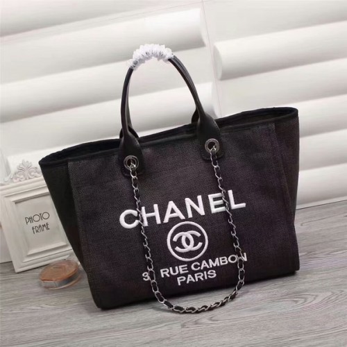 Пазарска чанта Chanel Canvas Leather Tote 68047C