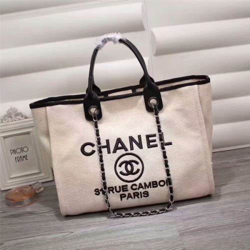 Пазарска чанта Chanel Canvas Leather Tote 68047F