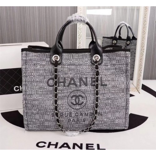 Пазарска чанта Chanel Canvas Tote 8099 сива
