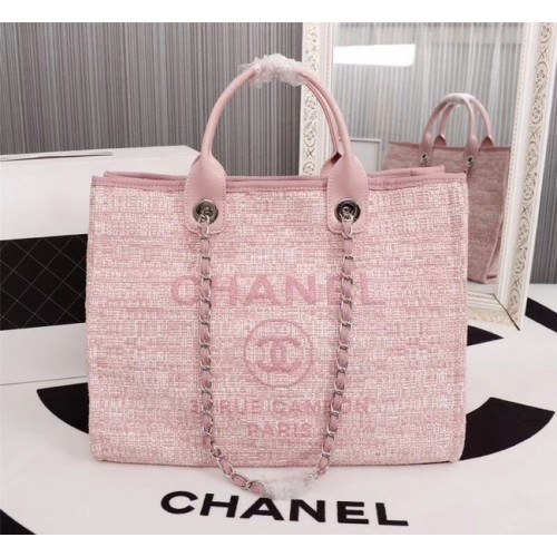 Пазарска чанта Chanel Canvas Tote 8099 розова
