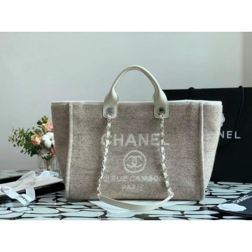 Пазарска чанта Chanel Canvas Tote B66941 Cream