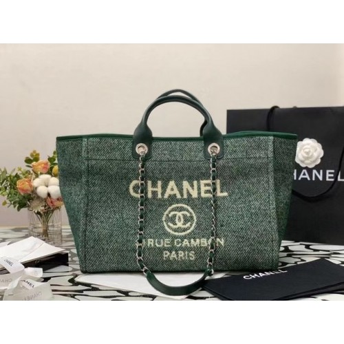 Пазарска чанта Chanel Canvas Tote B66941 зелена