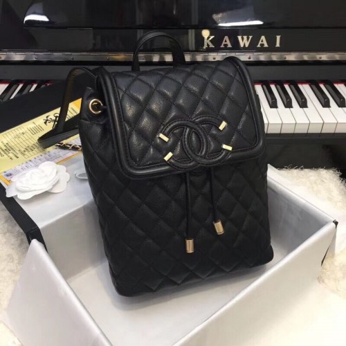 Кожена раница Chanel Caviar Original Leather 83430 Черна
