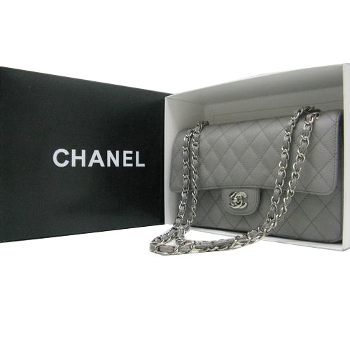 Чанта Chanel Classic Flap Series 2.55 Original Cannage CHA1112 сива