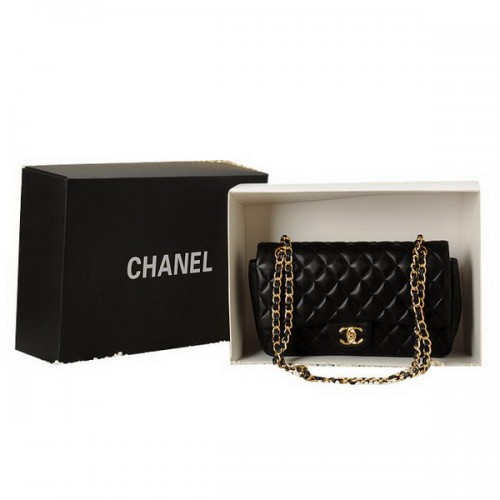 Чанта Chanel Classic Flap Series 2.55 от оригинална кожа CHA1112 черна