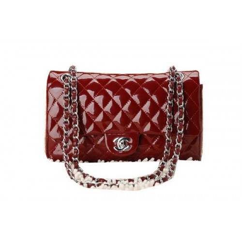 Чанта Chanel Classic Flap Series 2.55 от лачена кожа CHA1112 бордо