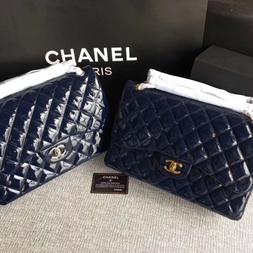 Класическа чанта Chanel с капак, оригинална кожа A1113, кралско злато