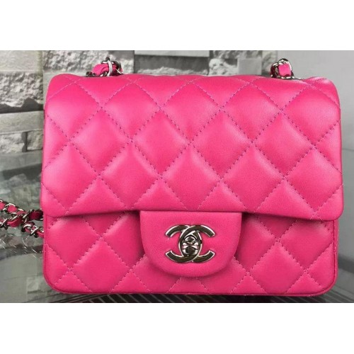 Чанта Chanel Classic с капак, оригинална, от овча кожа A5171, розова