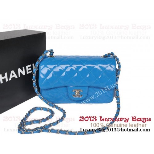 Чанти Chanel Classic Flap SkyBlue Original Packed Leather A1116 Silver