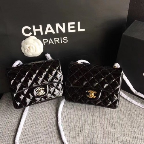 Chanel Classic Flap мини чанта от оригинална кожа A1115 черна