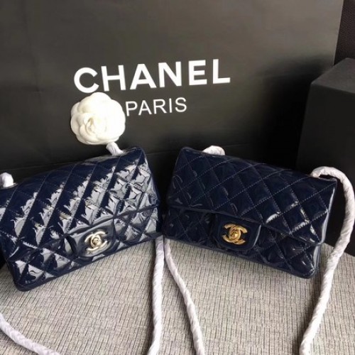 Chanel Classic Flap мини чанта от оригинална кожа A1117 кралски цвят