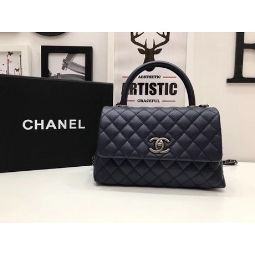 Чанта Chanel Classic Red Top Handle Royal Original Leather A92991 Silver