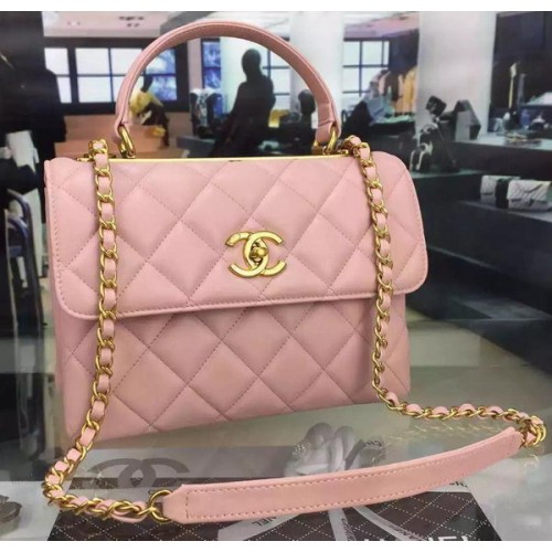 Чанта Chanel Classic Top Flap от оригинална кожа A98079 розова