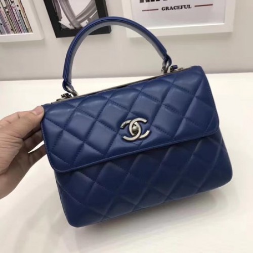 Чанта Chanel Classic с горна дръжка, оригинална, от овча кожа A92991, кралско злато