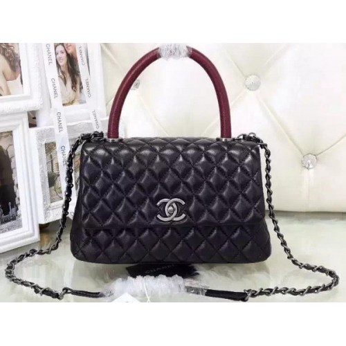 Класическа чанта Chanel с горна дръжка от овча кожа A92991 червена