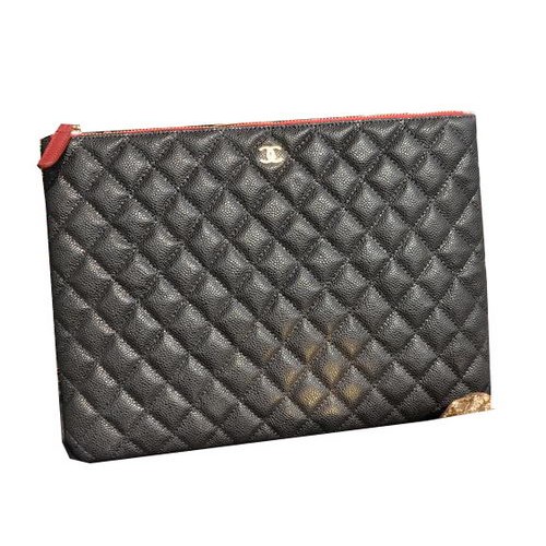 Чанта Chanel Clutch Black Cannage от кожа A82044 Gold