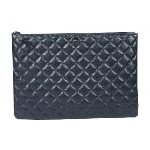 Чанта Chanel Clutch Original Cannage Pattern Leather A69254 A69253 Royal