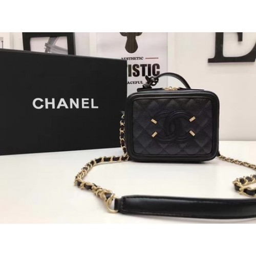 Козметична чанта Chanel Original Cannage Pattern A93341 Черна