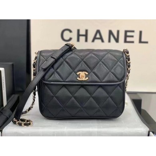 Оригинална кожена чанта Chanel AS2447 черна