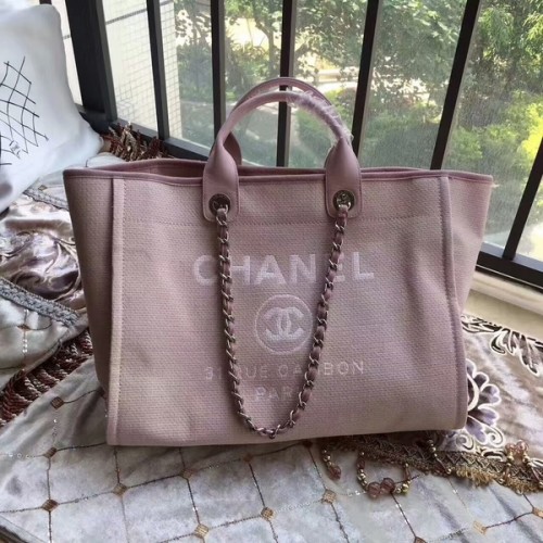 Чанта Chanel Deauville Tote от оригинален плат, кожена A68047-15