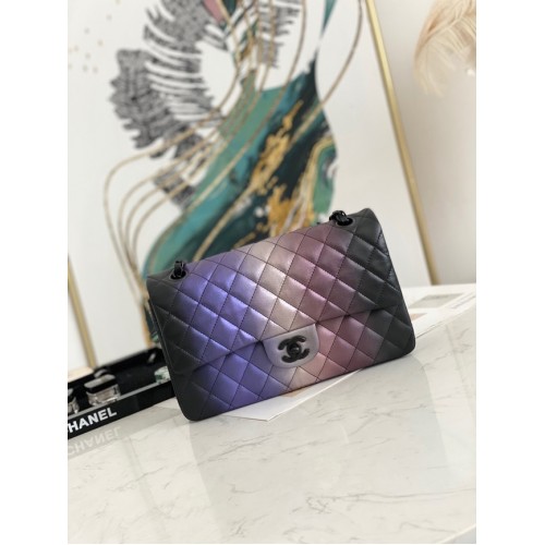 Чанта през рамо Chanel Flap Mirage от агнешка кожа AS1112 черна