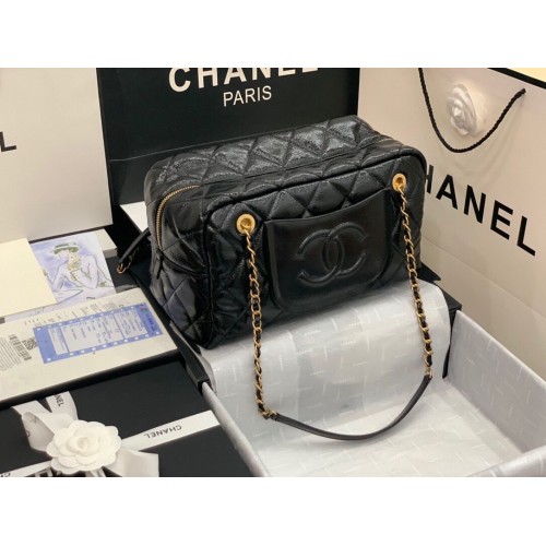 Чанта Chanel Grosse Bowling Tasche Оригинална кожена чанта AS2229 Черна