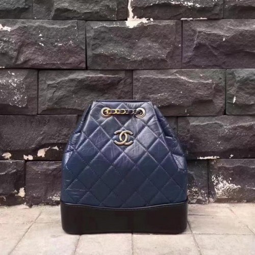 Чанта Chanel Hobo от оригинална овча кожа A92994 синя