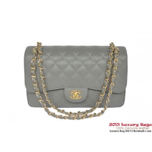 Чанта Chanel Jumbo Quilted Classic Cannage Patterns Flap A58600 Сиво-златиста