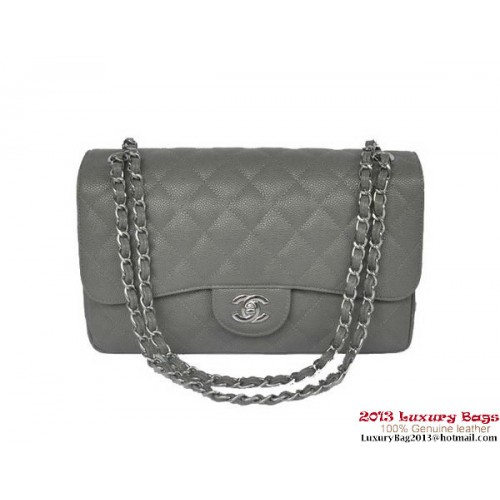 Чанта Chanel Jumbo Quilted Classic Cannage Patterns Flap A58600 сиво-сребриста