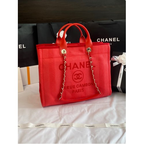 Chanel ГОЛЯМА ПАЗАРСКА ЧАНТА A66941 червена