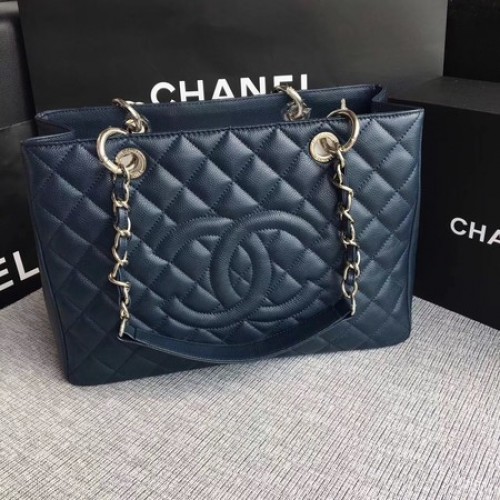 Голяма пазарска чанта Chanel LE Boy GST Royal Cannage Pattern A50995 Silver
